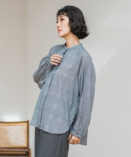 la.f...(大きいサイズ) / ラ・エフ(おおきいサイズ) シャツ・ブラウス | 【大きいサイズ】ジョーゼットチェックブラウス≪洗濯機で洗える≫ | 詳細1