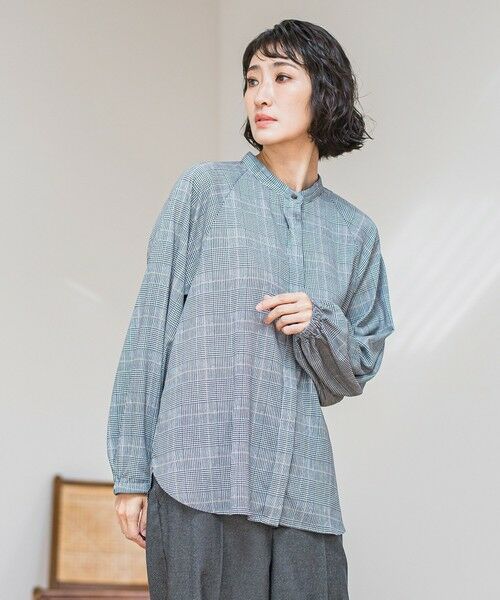 la.f...(大きいサイズ) / ラ・エフ(おおきいサイズ) シャツ・ブラウス | 【大きいサイズ】ジョーゼットチェックブラウス≪洗濯機で洗える≫ | 詳細3