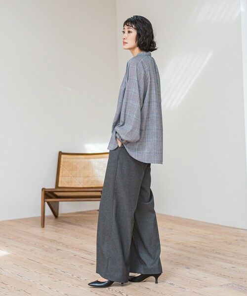 la.f...(大きいサイズ) / ラ・エフ(おおきいサイズ) シャツ・ブラウス | 【大きいサイズ】ジョーゼットチェックブラウス≪洗濯機で洗える≫ | 詳細5