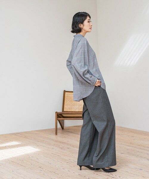 la.f...(大きいサイズ) / ラ・エフ(おおきいサイズ) シャツ・ブラウス | 【大きいサイズ】ジョーゼットチェックブラウス≪洗濯機で洗える≫ | 詳細6