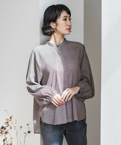 la.f...(大きいサイズ) / ラ・エフ(おおきいサイズ) シャツ・ブラウス | 【大きいサイズ】ジョーゼットチェックブラウス≪洗濯機で洗える≫ | 詳細17