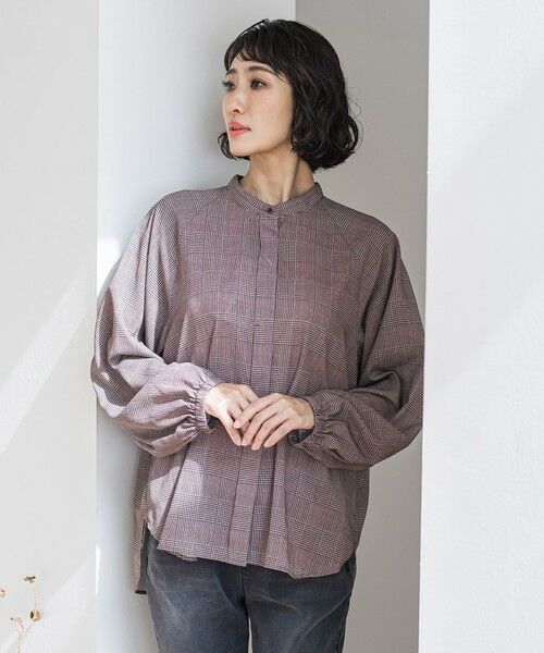 la.f...(大きいサイズ) / ラ・エフ(おおきいサイズ) シャツ・ブラウス | 【大きいサイズ】ジョーゼットチェックブラウス≪洗濯機で洗える≫ | 詳細14