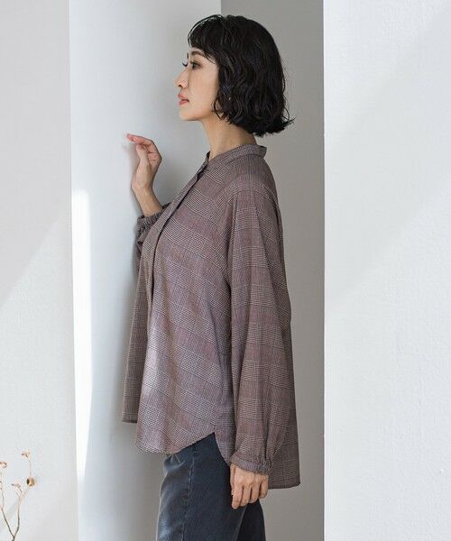 la.f...(大きいサイズ) / ラ・エフ(おおきいサイズ) シャツ・ブラウス | 【大きいサイズ】ジョーゼットチェックブラウス≪洗濯機で洗える≫ | 詳細15