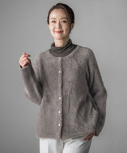 la.f...(大きいサイズ) / ラ・エフ(おおきいサイズ) ニット・セーター | 【大きいサイズ】フェザーヤーンニットカーディガン | 詳細22
