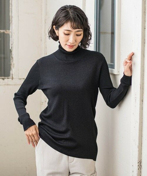 la.f...(大きいサイズ) / ラ・エフ(おおきいサイズ) ニット・セーター | 【大きいサイズ】ラメリブタートルニット | 詳細1
