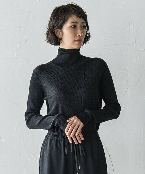 la.f...(大きいサイズ) / ラ・エフ(おおきいサイズ) ニット・セーター | 【大きいサイズ】ラメリブタートルニット | 詳細9