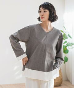 la.f...(大きいサイズ) / ラ・エフ(おおきいサイズ) シャツ・ブラウス | 【大きいサイズ】ピクシエスタVネックブラウス