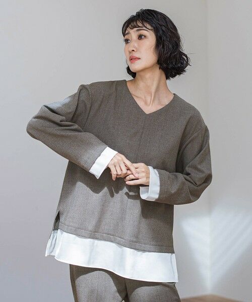 la.f...(大きいサイズ) / ラ・エフ(おおきいサイズ) シャツ・ブラウス | 【大きいサイズ】ピクシエスタVネックブラウス | 詳細14