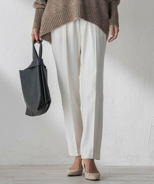 la.f...(大きいサイズ) / ラ・エフ(おおきいサイズ) その他パンツ | 【大きいサイズ】両面起毛2WAYストレッチテーパードパンツ（オフホワイト）