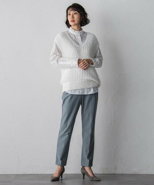 la.f...(大きいサイズ) / ラ・エフ(おおきいサイズ) ニット・セーター | 【大きいサイズ】透かしフェザーニットジレ | 詳細6