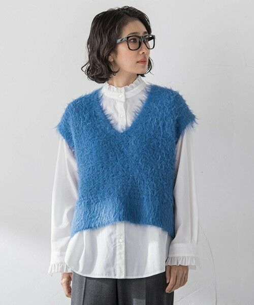 la.f...(大きいサイズ) / ラ・エフ(おおきいサイズ) ニット・セーター | 【大きいサイズ】透かしフェザーニットジレ | 詳細12