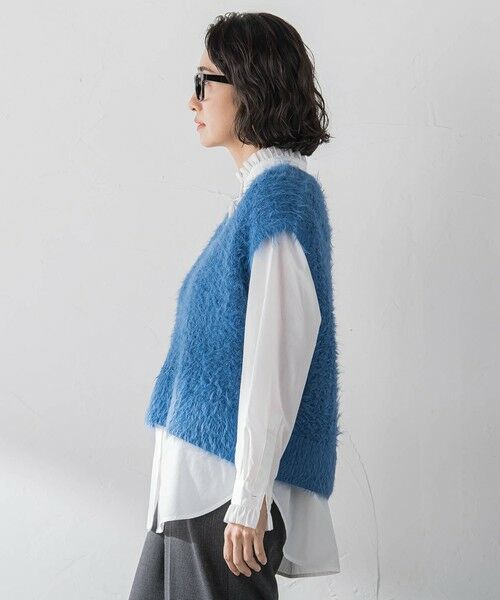 la.f...(大きいサイズ) / ラ・エフ(おおきいサイズ) ニット・セーター | 【大きいサイズ】透かしフェザーニットジレ | 詳細13