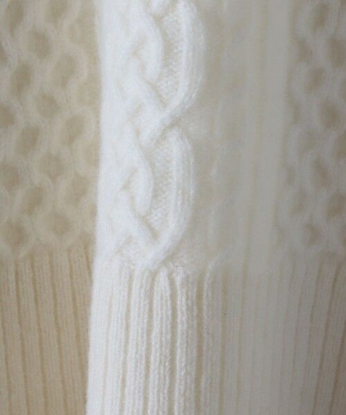la.f...(大きいサイズ) / ラ・エフ(おおきいサイズ) ニット・セーター | 【大きいサイズ】ハミルトンケーブル切り替えニット | 詳細3