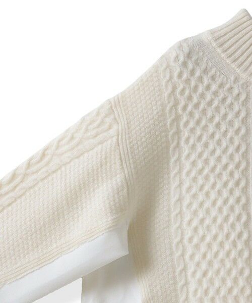 la.f...(大きいサイズ) / ラ・エフ(おおきいサイズ) ニット・セーター | 【大きいサイズ】ハミルトンケーブル切り替えニット | 詳細8