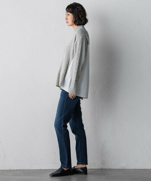 la.f...(大きいサイズ) / ラ・エフ(おおきいサイズ) ニット・セーター | 【大きいサイズ】ハミルトンケーブル切り替えニット | 詳細13