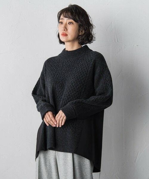 la.f...(大きいサイズ) / ラ・エフ(おおきいサイズ) ニット・セーター | 【大きいサイズ】ハミルトンケーブル切り替えニット | 詳細17