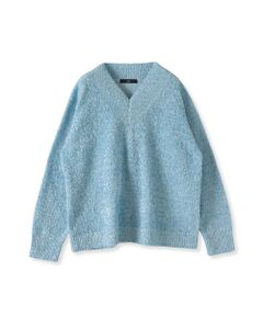 la.f...(大きいサイズ) / ラ・エフ(おおきいサイズ) ニット・セーター | 【大きいサイズ】ツヤモールVネックニット