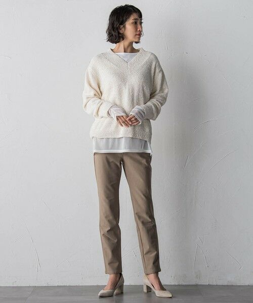 la.f...(大きいサイズ) / ラ・エフ(おおきいサイズ) ニット・セーター | 【大きいサイズ】ツヤモールVネックニット | 詳細5