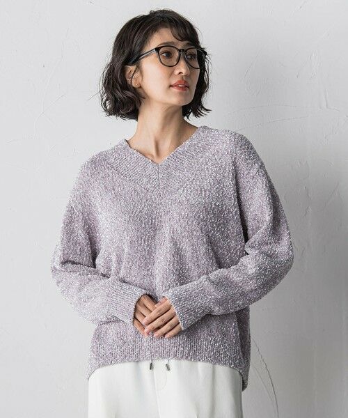 la.f...(大きいサイズ) / ラ・エフ(おおきいサイズ) ニット・セーター | 【大きいサイズ】ツヤモールVネックニット | 詳細18