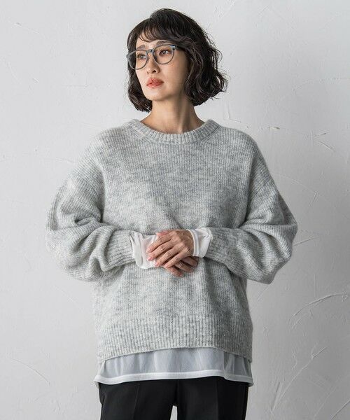 la.f...(大きいサイズ) / ラ・エフ(おおきいサイズ) ニット・セーター | 【大きいサイズ】モヘヤスパンコールニット | 詳細9