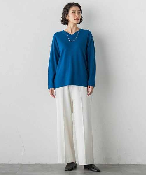 la.f...(大きいサイズ) / ラ・エフ(おおきいサイズ) ニット・セーター | 【大きいサイズ】ファインウールVネックニット | 詳細11