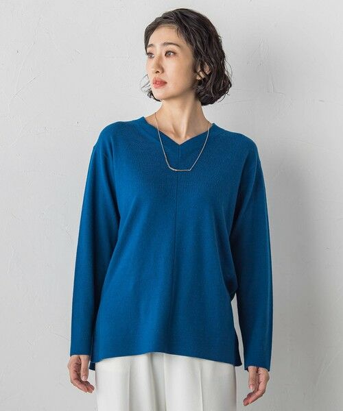 la.f...(大きいサイズ) / ラ・エフ(おおきいサイズ) ニット・セーター | 【大きいサイズ】ファインウールVネックニット | 詳細8