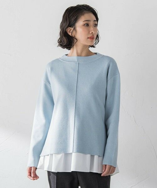 la.f...(大きいサイズ) / ラ・エフ(おおきいサイズ) ニット・セーター | 【大きいサイズ】”即着”トーンアップニット（ブルー）