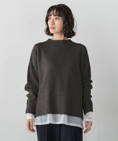la.f...(大きいサイズ) / ラ・エフ(おおきいサイズ) ニット・セーター | 【大きいサイズ】ヘリンボーンニット
