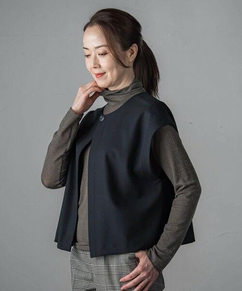 la.f...(大きいサイズ) / ラ・エフ(おおきいサイズ) シャツ・ブラウス | 【大きいサイズ】ピクシエスタジレ（ブラック）