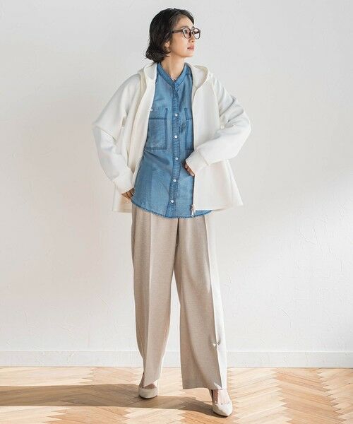 la.f...(大きいサイズ) / ラ・エフ(おおきいサイズ) カットソー | 【大きいサイズ】ストレッチダンボールジップパーカー | 詳細20