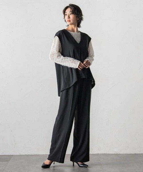 la.f...(大きいサイズ) / ラ・エフ(おおきいサイズ) その他パンツ | 【大きいサイズ】ハイストレッチカルゼワイドパンツ | 詳細20