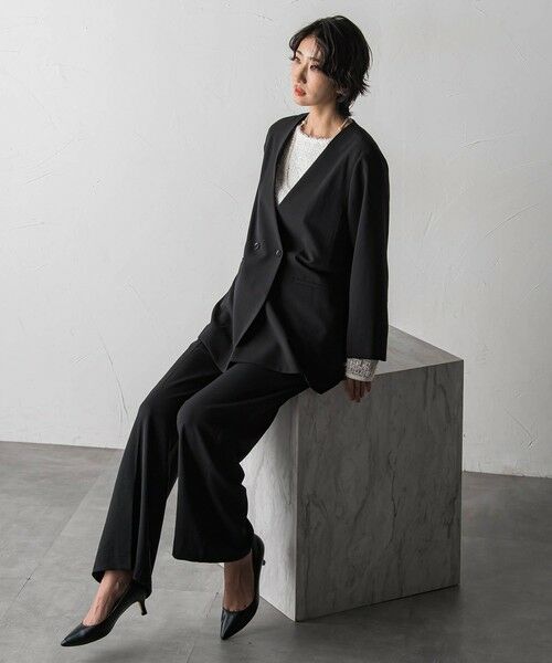 la.f...(大きいサイズ) / ラ・エフ(おおきいサイズ) その他パンツ | 【大きいサイズ】ハイストレッチカルゼワイドパンツ | 詳細21