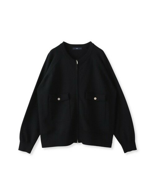 la.f...(大きいサイズ) / ラ・エフ(おおきいサイズ) ニット・セーター | 【大きいサイズ】ダブルジップブルゾンニット | 詳細10
