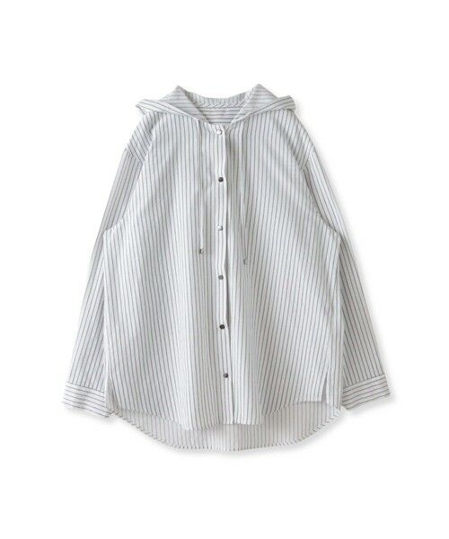 la.f...(大きいサイズ) / ラ・エフ(おおきいサイズ) シャツ・ブラウス | 【大きいサイズ】ドビーストライプフードシャツ | 詳細8