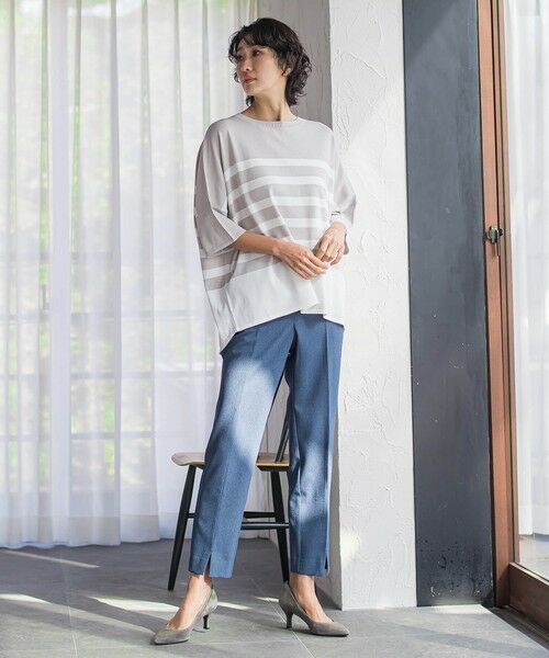 la.f...(大きいサイズ) / ラ・エフ(おおきいサイズ) その他パンツ | 【WEB限定/大きいサイズ】“美脚デニム見え”裾スリットテーパードパンツ | 詳細25