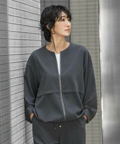 la.f...(大きいサイズ) / ラ・エフ(おおきいサイズ) テーラードジャケット | 【大きいサイズ/選べるSETUP】SUZUSALAジップブルゾン