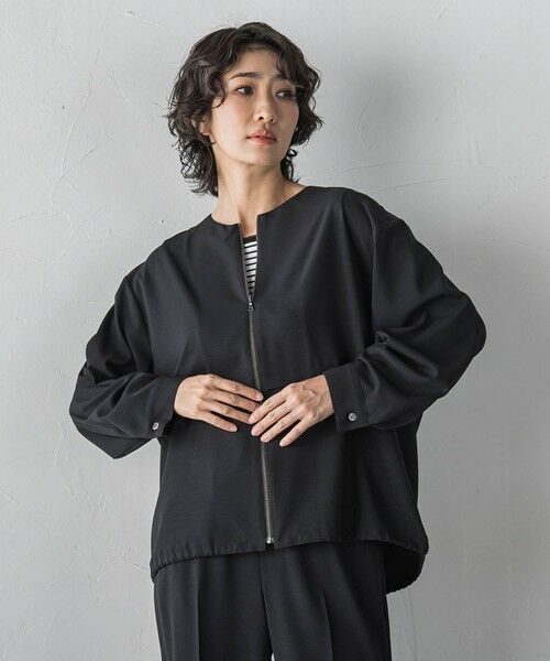 la.f...(大きいサイズ) / ラ・エフ(おおきいサイズ) テーラードジャケット | 【大きいサイズ/選べるSETUP】SUZUSALAジップブルゾン | 詳細8