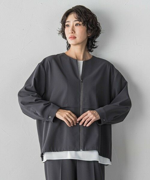 la.f...(大きいサイズ) / ラ・エフ(おおきいサイズ) テーラードジャケット | 【大きいサイズ/選べるSETUP】SUZUSALAジップブルゾン | 詳細17