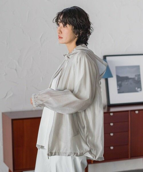 la.f...(大きいサイズ) / ラ・エフ(おおきいサイズ) テーラードジャケット | 【大きいサイズ】シアーブライトフードブルゾン | 詳細25