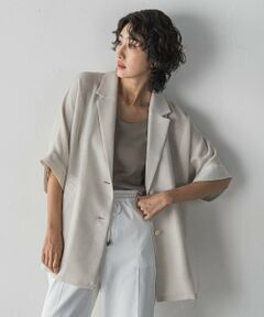 la.f...(大きいサイズ) / ラ・エフ(おおきいサイズ) テーラードジャケット | 【大きいサイズ】シャンブレーメッシュジャケット