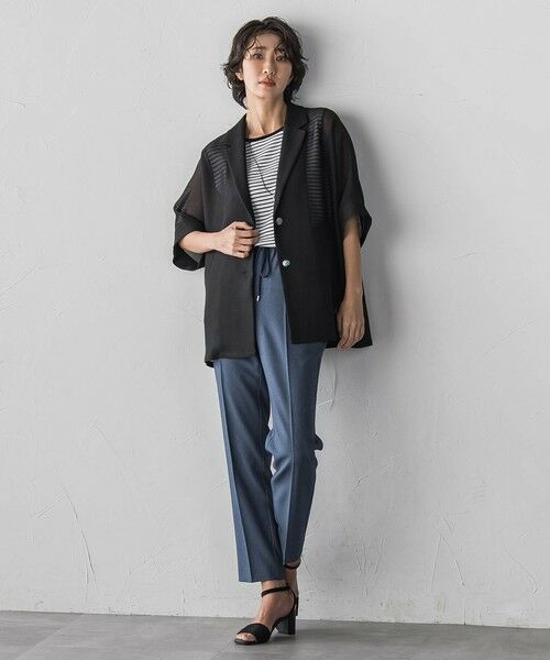 la.f...(大きいサイズ) / ラ・エフ(おおきいサイズ) テーラードジャケット | 【大きいサイズ】シャンブレーメッシュジャケット | 詳細4