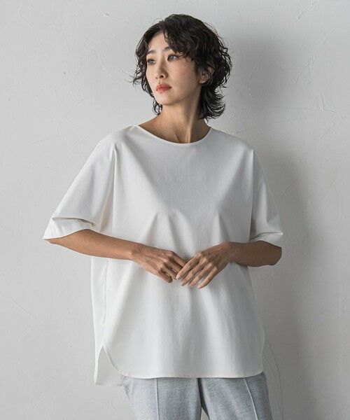 la.f...(大きいサイズ) / ラ・エフ(おおきいサイズ) カットソー | 【大きいサイズ】バックサテン切り替えスムースカットソー | 詳細1