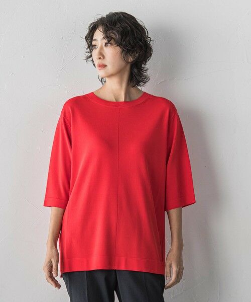 la.f...(大きいサイズ) / ラ・エフ(おおきいサイズ) ニット・セーター | 【大きいサイズ/新色追加】Tシャツニット | 詳細1