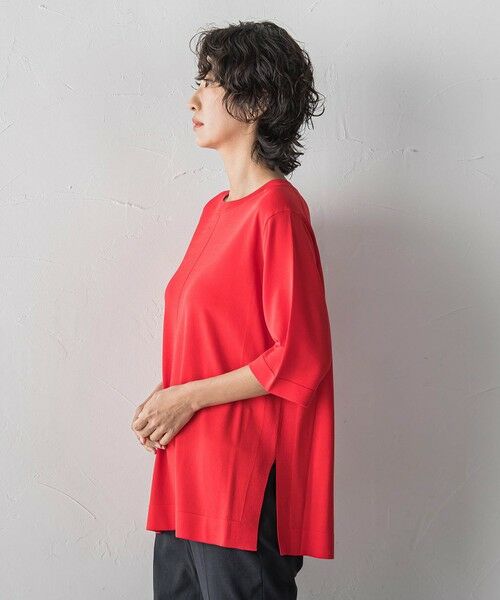 la.f...(大きいサイズ) / ラ・エフ(おおきいサイズ) ニット・セーター | 【大きいサイズ/新色追加】Tシャツニット | 詳細3