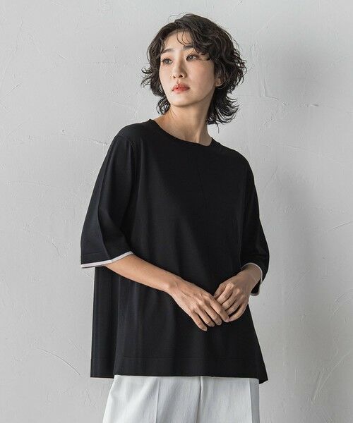 la.f...(大きいサイズ) / ラ・エフ(おおきいサイズ) ニット・セーター | 【大きいサイズ/新色追加】Tシャツニット | 詳細8