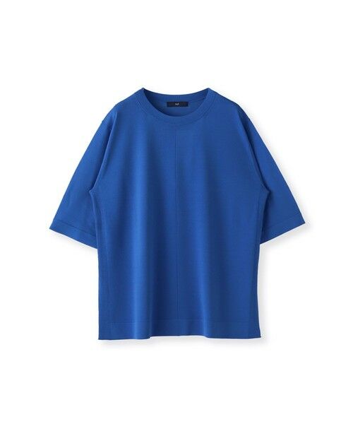 la.f...(大きいサイズ) / ラ・エフ(おおきいサイズ) ニット・セーター | 【大きいサイズ/新色追加】Tシャツニット（ブルー）