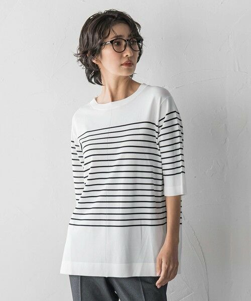 la.f...(大きいサイズ) / ラ・エフ(おおきいサイズ) ニット・セーター | 【大きいサイズ】ボーダーTシャツニット | 詳細1