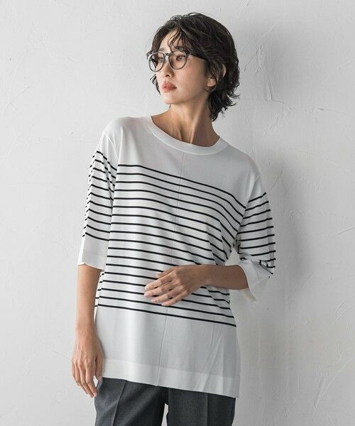 la.f...(大きいサイズ) / ラ・エフ(おおきいサイズ) ニット・セーター | 【大きいサイズ】ボーダーTシャツニット | 詳細11
