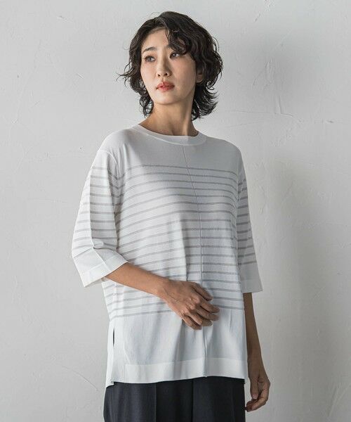 la.f...(大きいサイズ) / ラ・エフ(おおきいサイズ) ニット・セーター | 【大きいサイズ】ボーダーTシャツニット | 詳細7