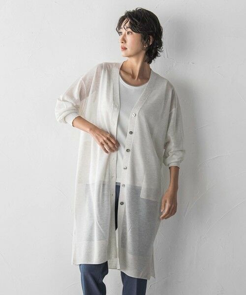 la.f...(大きいサイズ) / ラ・エフ(おおきいサイズ) カーディガン・ボレロ | 【大きいサイズ】シアーシャイニーニットカーデ | 詳細7